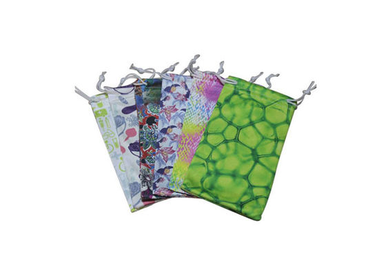Woven Lable Microfiber Cloth Pouch Double Side Drawstring
