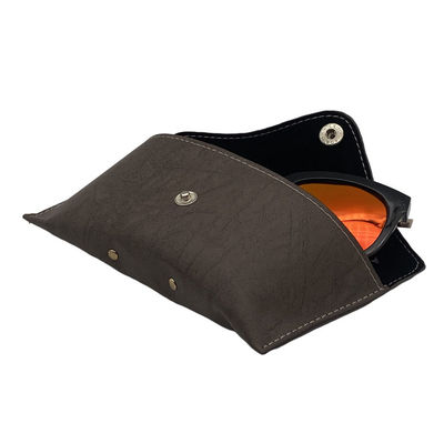 Extra Large Brown Logo Inside Luxury Odm Glasses Case Soft Leather