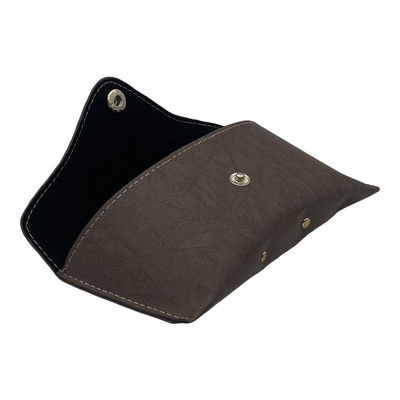 Extra Large Brown Logo Inside Luxury Odm Glasses Case Soft Leather