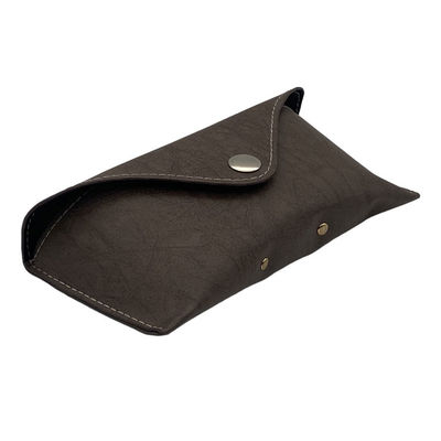 Extra Large Brown Logo Inside Luxury Odm Glasses Case Soft Leather