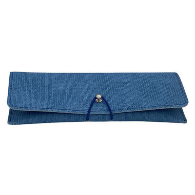 Blue Luxury Belt Hot Stamping Glasses Case Soft Leather Simple Custom Logo