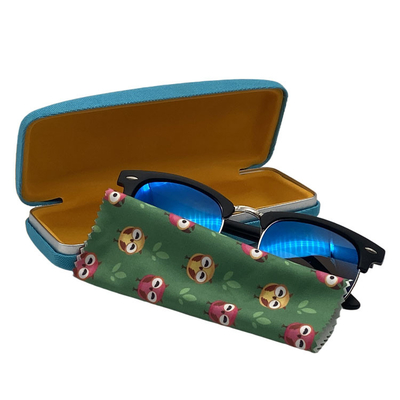 Unisex Hard Shell Eyeglasses Protective Case Linen Fabrics Large Sunglasses Case