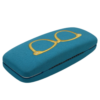 Unisex Hard Shell Eyeglasses Protective Case Linen Fabrics Large Sunglasses Case